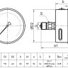 Мановакуумметр РОСМА ТМВ-321Т.00 (-0,1...0,5 МПа) Байонет Дкорп=63мм кл. 1,5 G1/4" коррозионностойкий виброустойчивый осевой 00000035040 2