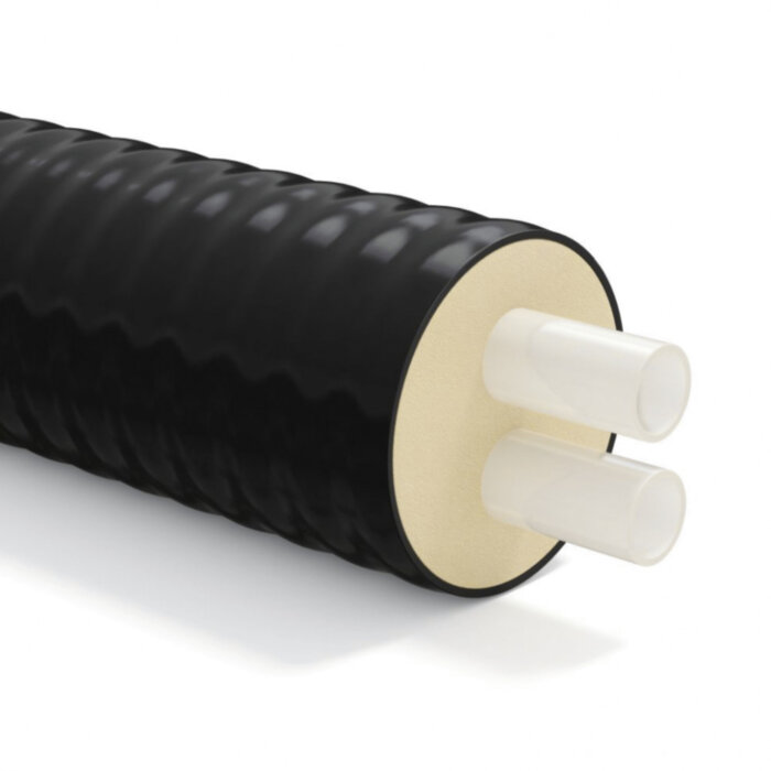 Гибкая труба в ППУ изоляции ТВЭЛ-ПЭКС-2 6/10 бар 2x50/160