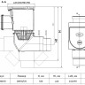 Дождеприёмник HL600NGHO DN110/125  горизонтальный выпуск и входной патрубок, с чугунным верхом и 2-мя шарнирными соединениями 2