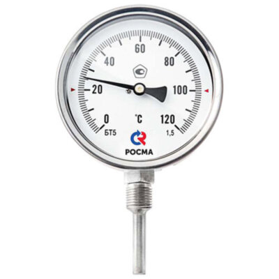 Термометр РОСМА БТ-52.220-200 Дкорп=100мм 10 МПа кл. 1,5 M20х1,5 Tраб = -30...+70°C биметаллический коррозионностойкий радиальный 00000040776