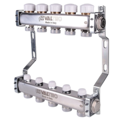 Коллекторная группа VALTEC VTc.582.EMNX.0604 4-x контурный ВР-НР 1"x3/4" DN 25 PN 10 с регулирующими и балансировочными клапанами