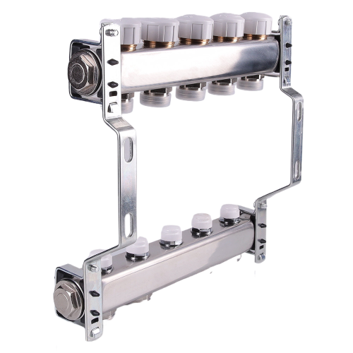 Коллекторная группа VALTEC VTc.582.EMNX.0604 4-x контурный ВР-НР 1"x3/4" DN 25 PN 10 с регулирующими и балансировочными клапанами