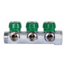 Коллектор распределительный STOUT SMB 6849 3 отвода ВР-НР 1"х1/2" DN 25 PN 16 с регулирующими клапанами плоское уплотнение 2