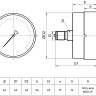 Мановакуумметр РОСМА ТМВ-310Т.00 (-0,1...0,5 МПа) Дкорп=63мм кл. 1,5 M12x1,5 общетехнический с повышенным кл.т. осевой 00000037525 2