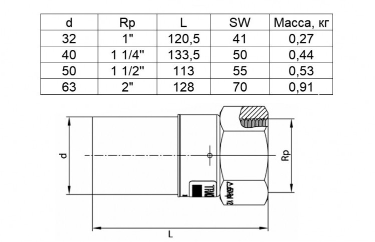 Переход UAM 40х1 1/4'' ПЭ-ВП/сталь FRIALEN 2