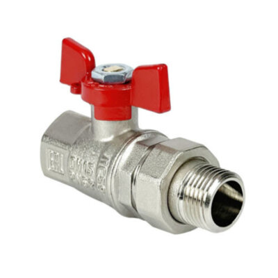 Кран шаровый VALFEX PREMIUM VF.227 ВР-НР 3/4" Ду 20 Ру 40 с американкой никелированный латунный