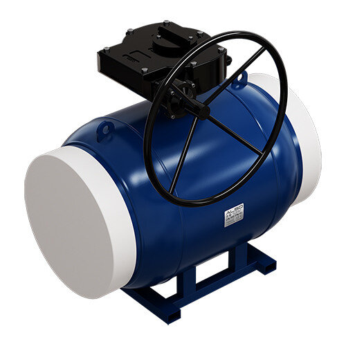 Кран шаровой ALSO RS КШ.П.RS.500.25-02 Ду 500 Ру 25 с редуктором стандартнопроходный под приварку, корпус - 09Г2С