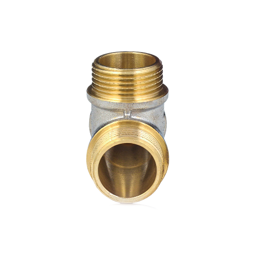 Тройник латунный Aquasfera 9010 DN 20 PN 30 резьба - 3/4'', покрытие - никель, резьбовой НР-НР-НР, 9010-02