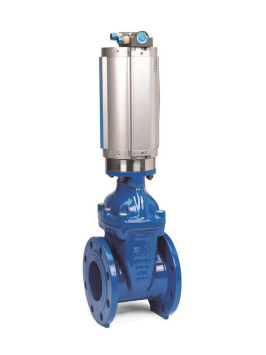 Задвижка AVK 715/30 DN 300 PN 10 клиновая фланцевая с пневмоприводом