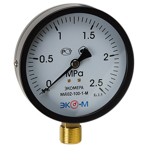 Манометр ЭКОМЕРА МД02 Ду 100 мм Ру 0-2,5 МПа М20*1,5 общетехнический (исп. 2)