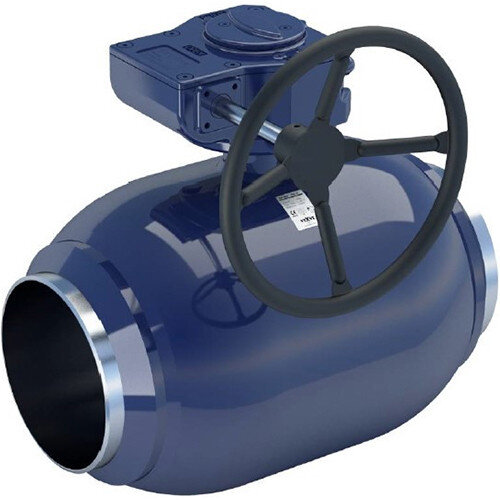 Кран шаровой NAVAL 234479 DN 400 PN 25 стальной полнопроходный под приварку с редуктором