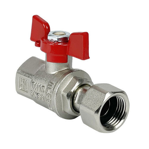 Кран шаровый VALFEX PREMIUM VF.241 ВР 3/4" Ду 20 Ру 50 с накидной гайкой никелированный латунный