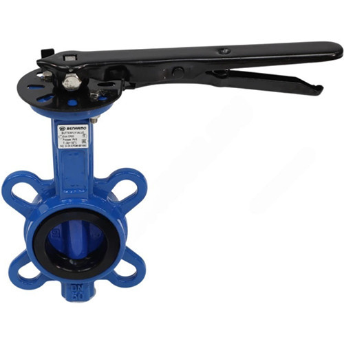 Затвор дисковый чугунный Benarmo DN 150 PN 10/16 поворотный межфланцевый с рукояткой Рус 1