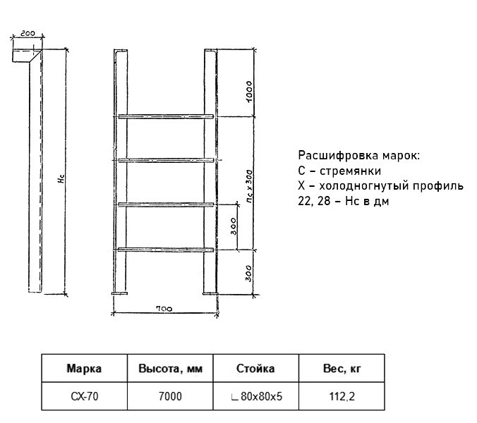 Стремянка СХ 70 Серия 1.450.3-7.94 2