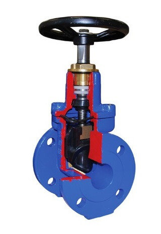 Задвижка ГРАНАР KR11 Ду 600 Ру 16 фланцевая клиновая чугунная под штурвал с обрезиненным клином KR11.02.600.16 Ф/Ф