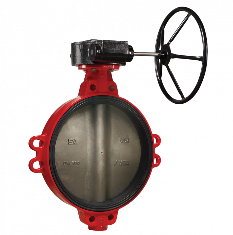 Затвор Гранвэл ЗПВС Ду 500 Ру 16 FL(W)-3-500-MDV-E дисковый поворотный межфланцевый с редуктором