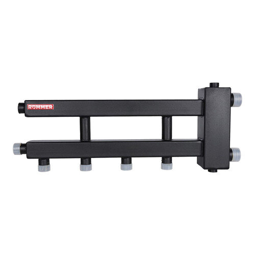 Коллектор распределительный ROMMER RDG-0060-014023 3-х контурный НР 1 1/4" Ду 32 Ру 4 дублёр рядный с гидравлическим разделителем