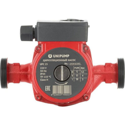 Насос циркуляционный Unipump UPC 25-160 230 с мокрым ротором H=16м Q=183л/мин арт. 16829