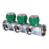 Коллектор распределительный STOUT SMB 6850 3 отвода ВР-НР 1"х3/4" DN 25 PN 16 с регулирующими клапанами 1
