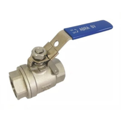 Кран шаровой ABRA BV-027A ВР 1 1/2" DN 40 PN 40 с фиксатором нержавеющая сталь