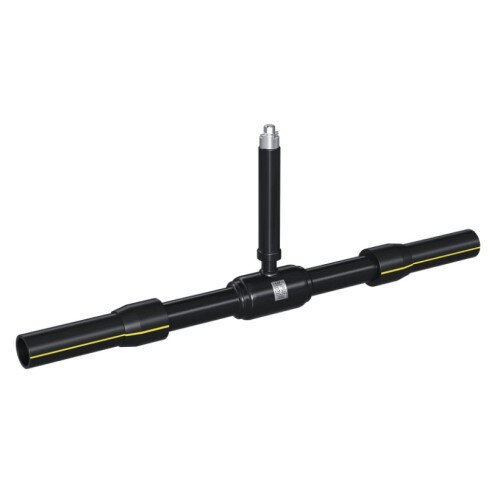 Кран шаровой цельносварной LD КШ.Ц.ПЭ.GAS.065.016.Н/П.02.H Ду 65 Ру 16 стальной неполнопроходный для подземной установки с ПЭ патрубками