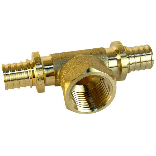 Тройник надвижной VALFEX VF.432.AF ВР 1/2" Ду 16х16 Ру 16 переход на внутреннюю резьбу, латунный