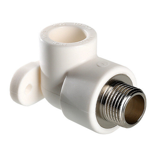 Угольник 90 градусов VALTEC VTp.755 НР 1/2" DN 25x15 PN 25 с креплением полипропиленовый комбинированный