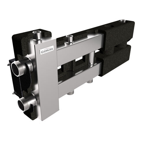 Коллектор распределительный GIDRUSS BMSS-80-3D.EPP 3-х контурный НР 1 1/4"x1" Ду 32 Ру 6 балансировочный в термоизоляции