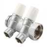 Коллектор распределительный Tiemme Maxima 1860008 2 отвода ВР-НР 3/4"х1/2" DN 20 PN 10 с регулирующими клапанами модульный 1