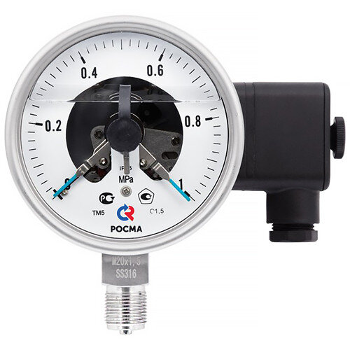 Манометр РОСМА ТМ-521Р.01 (0...16 МПа) Дкорп=100мм кл. 1,5 M20x1,5 коррозионностойкий виброустойчивый с ЭКП радиальный 00000042149