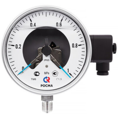 Манометр РОСМА ТМ-621Р.04 (0...4 МПа) Дкорп=150мм кл. 1,5 M20x1,5 коррозионностойкий виброустойчивый с ЭКП радиальный 00000011267