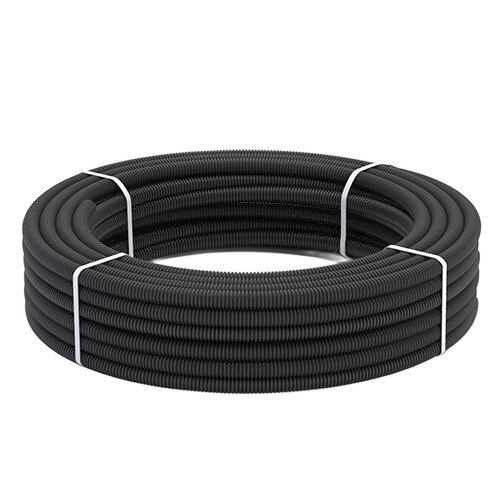 Труба гофрированная Stahlmann PT 15А Ру 15 из нержавеющей стали SS304, черная, 10 м