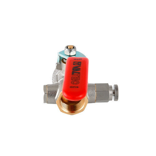 Кран шаровой VALTEC 1/2" Ду15 Ру40 муфтовый с дренажем и воздухоотводчиком VT.245.N.04