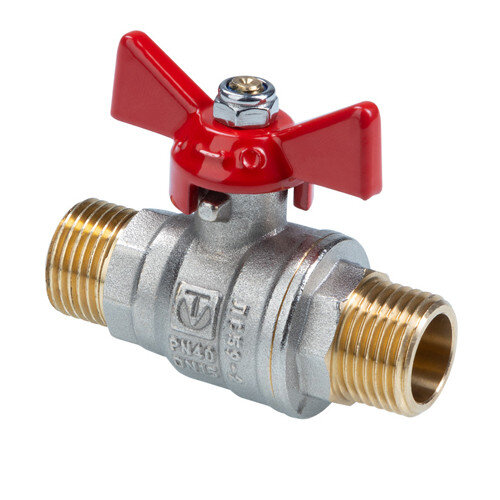 Кран шаровый VALTEC VT.419 ГОСТ Р 59553-2021 НР 1" DN 25 PN 40 никелированный латунный