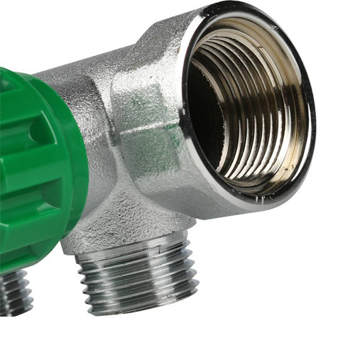 Коллектор распределительный FAR FK 3822 3 отвода ВР-НР 3/4"х1/2" DN 20 PN 16 с регулирующими клапанами 3