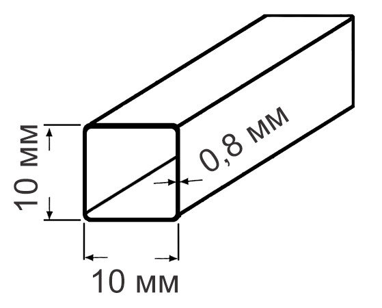 Труба 10х10х0,8 09Г2С ГОСТ Р 54157-2010 стальная квадратная профильная