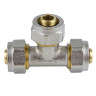 Тройник латунный Aquasfera 7011 DN 16 PN 16 покрытие - никель, компрессионный, 7011-01 1