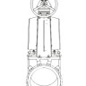 Задвижка GROSS DN 900 PN 2 шиберная с выдвижным штоком c редуктором 2