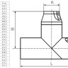 Тройник 180х125 мм SDR17 90° ПЭ100 неравнопроходный сварной сегментный ПНД 2