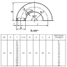 Отвод стальной 180-2-325х12-12Х18Н10Т ГОСТ 17375-2001 бесшовный крутоизогнутый 2