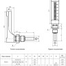 Термометр РОСМА ТТ-В-110/30 П11 Корп=110мм L=30мм 10 МПа G1/2" Траб = -30…+70°C жидкостный виброустойчивый прямой 00000030338 2