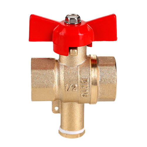 Кран шаровой VALTEC СТАНДАРТ 1/2'' Ду15 Ру40 без покрытия для подключения датчика температуры VT.128.GN.04 2