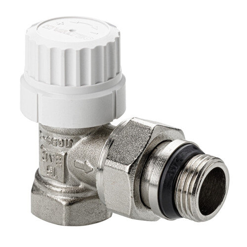 Клапан радиаторный Valtec VT.037 1/2" М30х1,5 DN 15 PN 10 угловой с преднастройкой