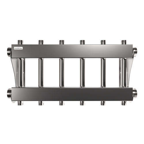 Коллектор распределительный GIDRUSS MKSS-250-6DU 6-ти контурный НР 2"x1" Ду 50 Ру 6 модульный 2