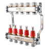 Коллекторная группа VALTEC VTc.584.EMNX.0603 3-х контурный ВР-НР 1"x3/4" DN 25 PN 6 с регулирующими клапанами и расходомерами 1