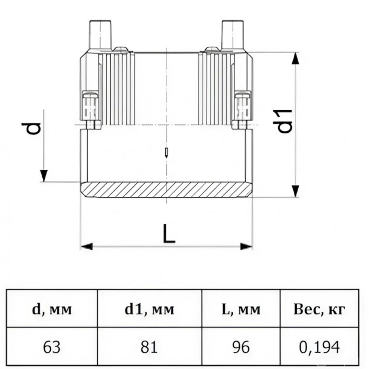Муфта э/с Georg Fischer GF 63 мм SDR 11 для ПЭ труб 753911611 2