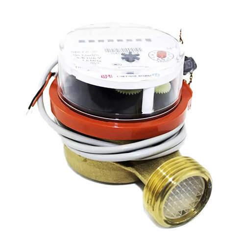 Счетчик для горячей воды Водомер ОВСТ-40 крыльчатый одноструйный резьбовой с импульсным выходом