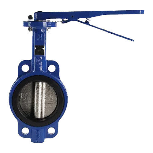 Затвор Kvant Ду 100 Ру 16 дисковый поворотный межфланцевый корпус-чугун GG25 диск-чугун NBR с рукояткой