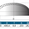 Заглушка 406,4х8,8 (ду400) ГОСТ 17379-2001 эллиптическая стальная 2
