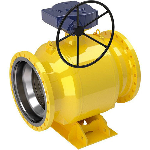 Кран шаровой NAVAL 280542 DN 700 PN 16 стальной стандартнопроходный фланцевый для газа с редуктором